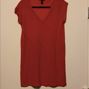 Orange v neck t shirt dress